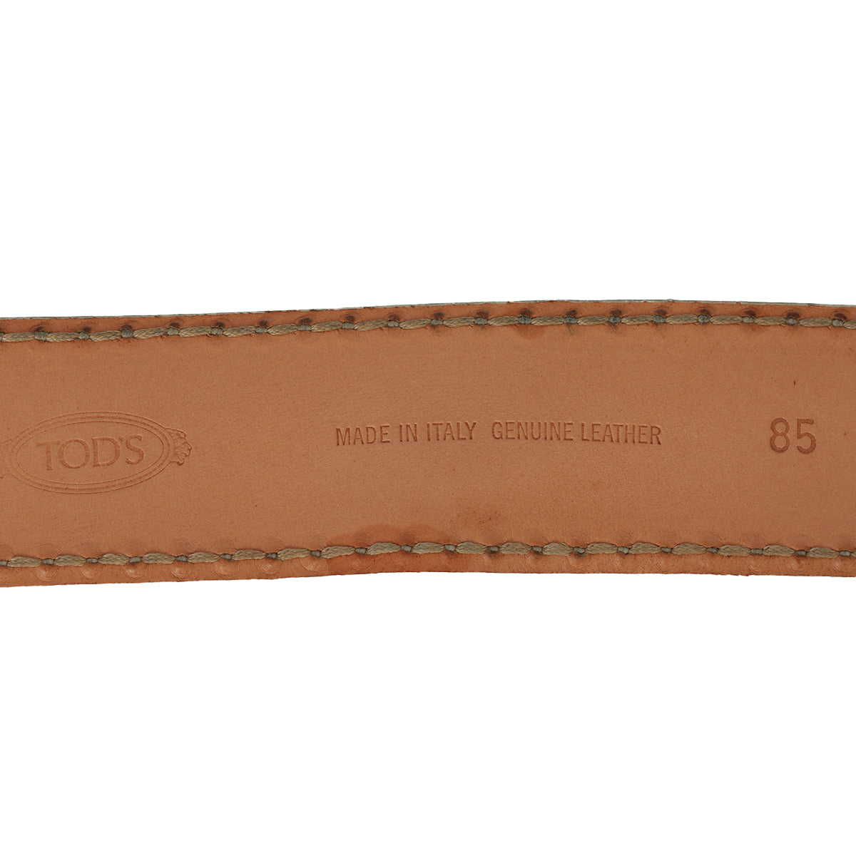 White Unique Logo Leather Belt -85