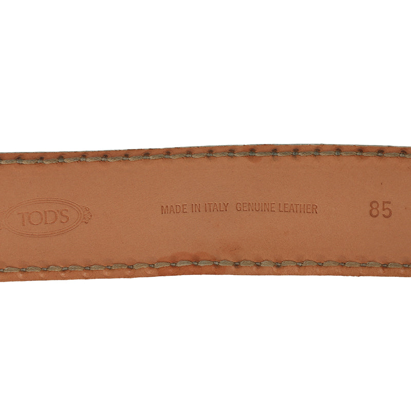 Women tods white unique logo leather belt