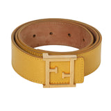 Multi Accessory Leather Belt - Yellow 85/34