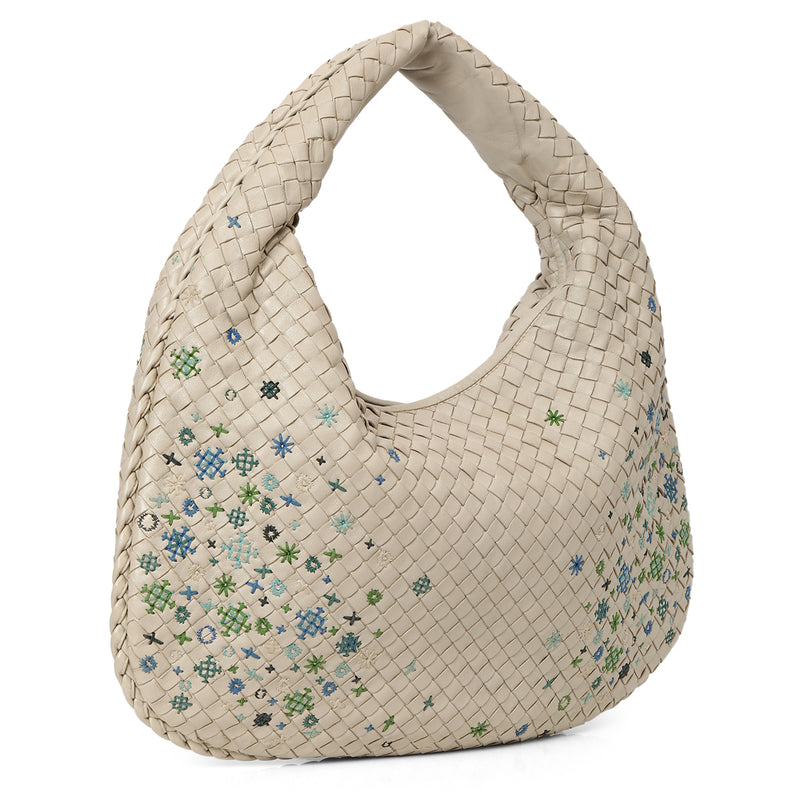 Intrecciato Meadow Flower Medium Veneta Hobo Bag