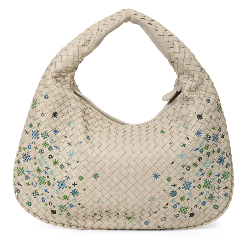 Intrecciato Meadow Flower Medium Veneta Hobo Bag