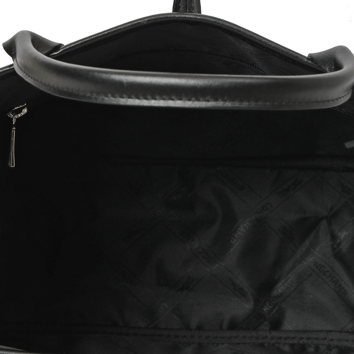 Black Leather Mini Roseau Handle Bag