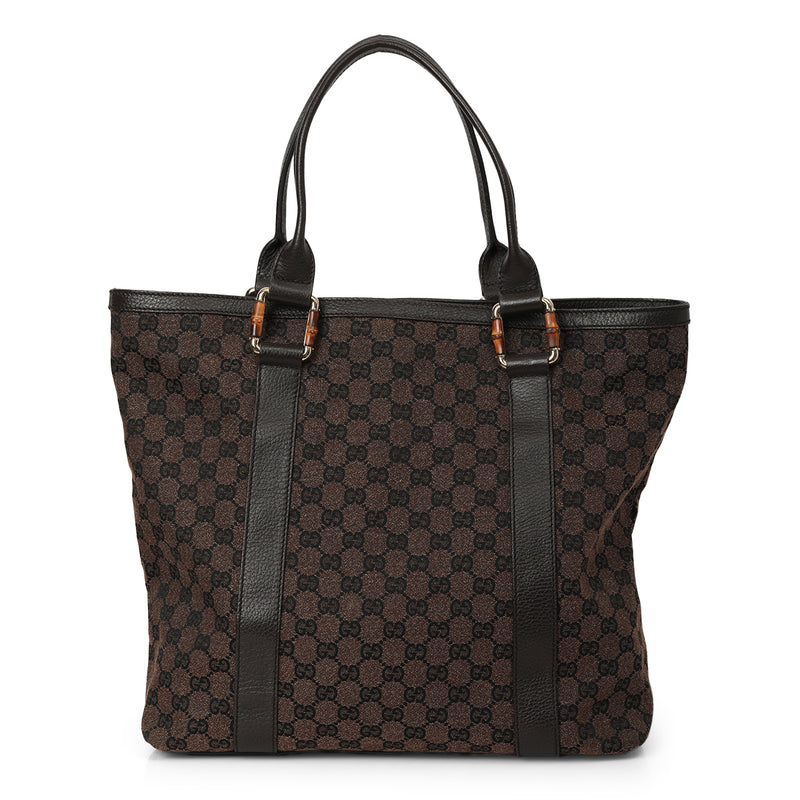Pre loved gucci gg bamboo tote medium price