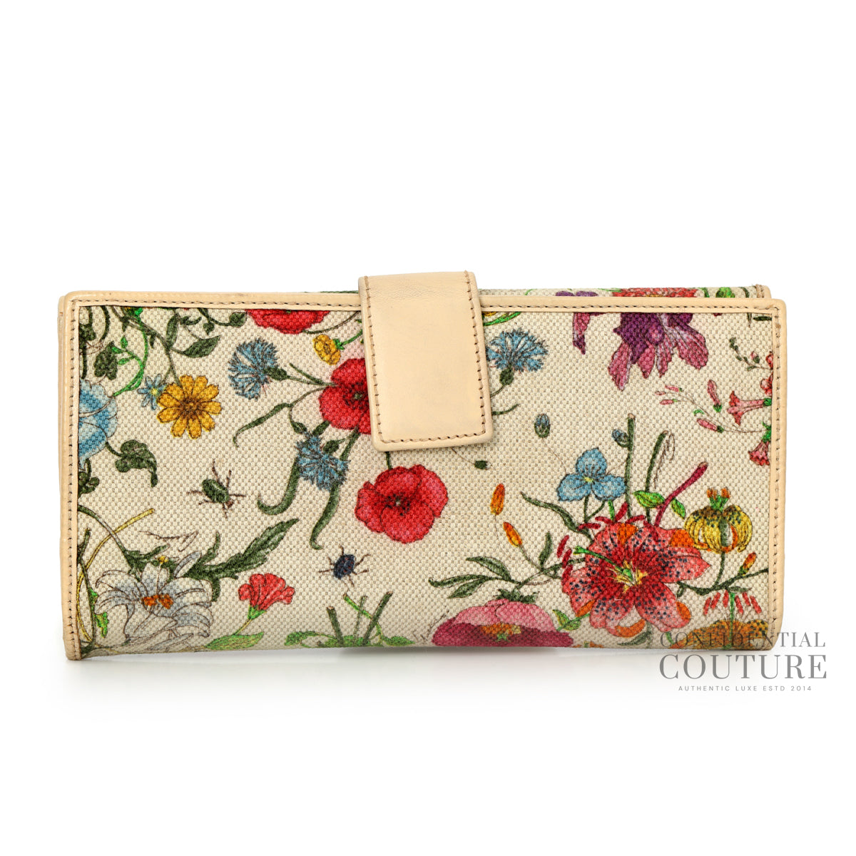 Flora/Nude Horsebit Flap Wallet