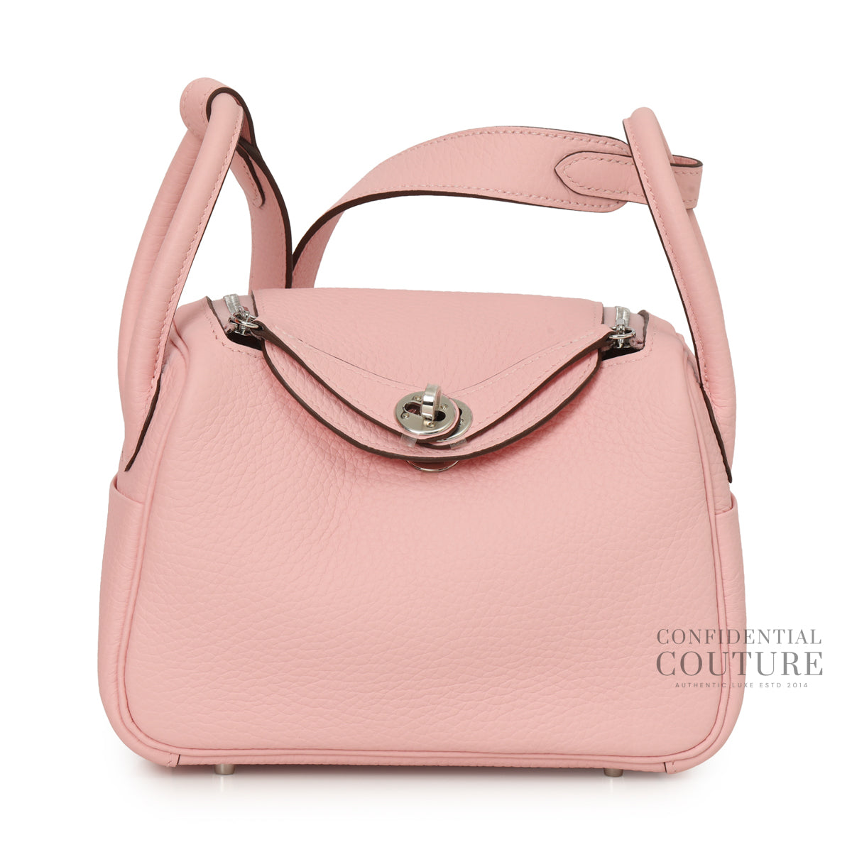 Mini Lindy Rose Sakura In Clemence Leather With Palladium Hardware | 2025