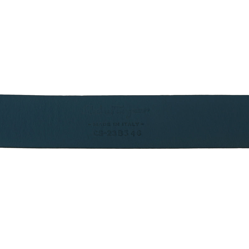 Blue Leather Vara Bow Double Belt