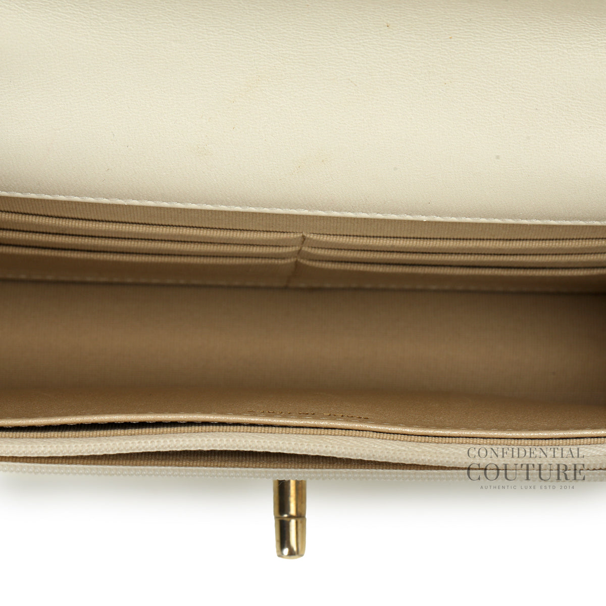 Classic Wallet On ChainGrained Shiny Calfskin & Gold-Tone Metal, Purchase Year 2022
