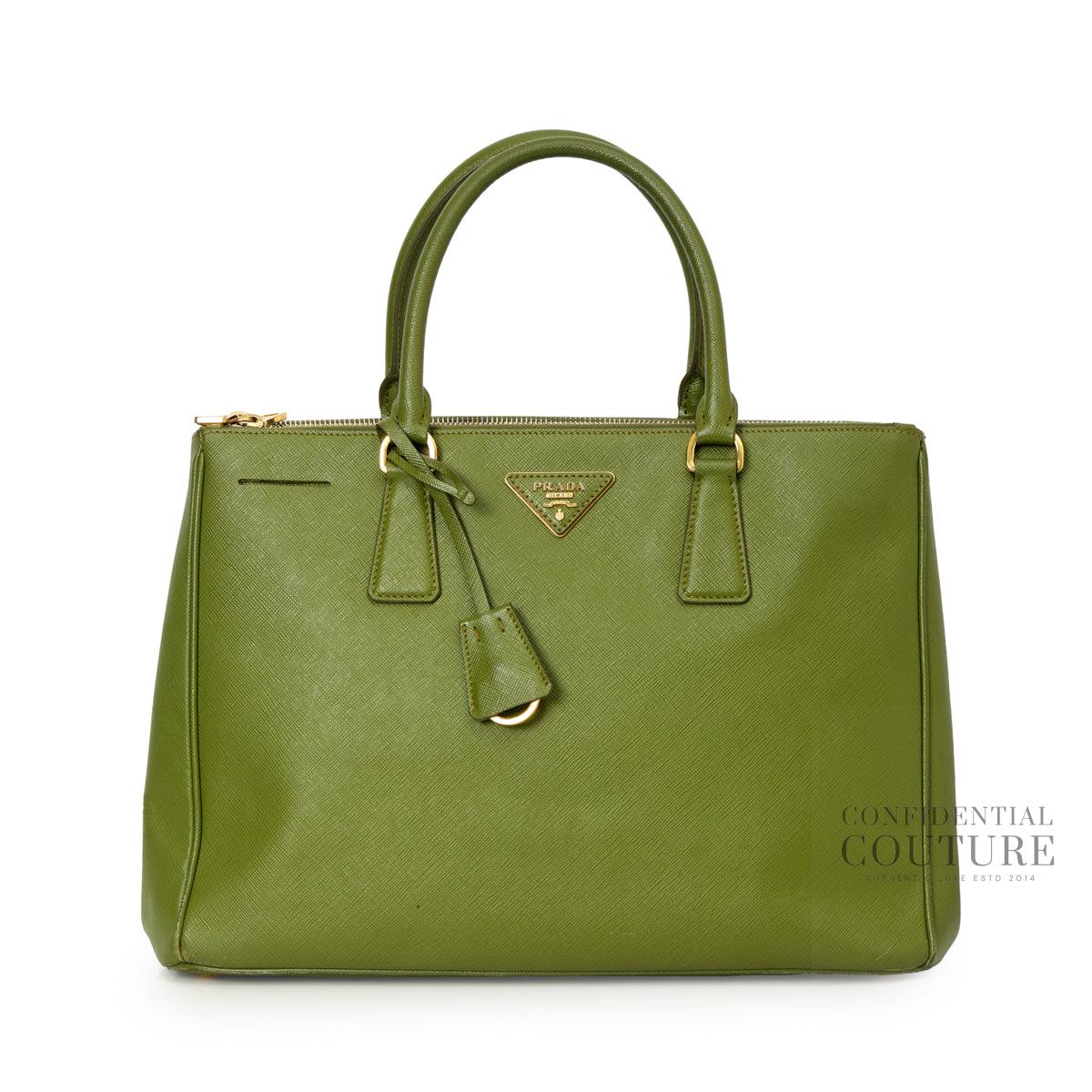 Galleria Large Green Saffiano Leather Bag