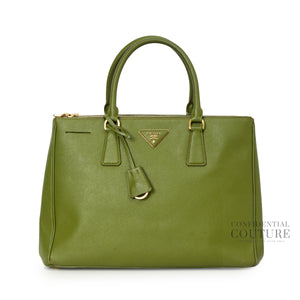 Galleria Large Green Saffiano Leather Bag