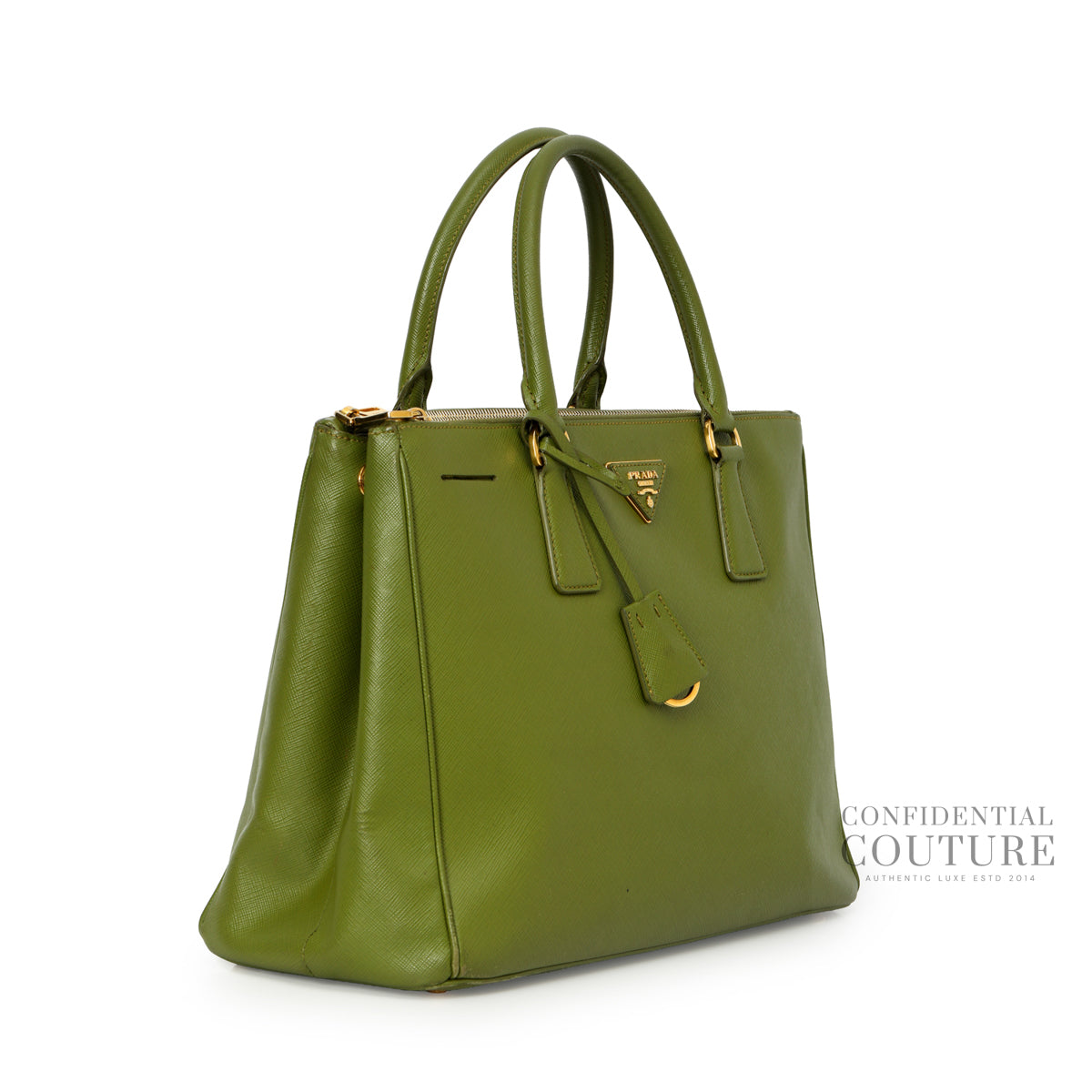 Galleria Large Green Saffiano Leather Bag