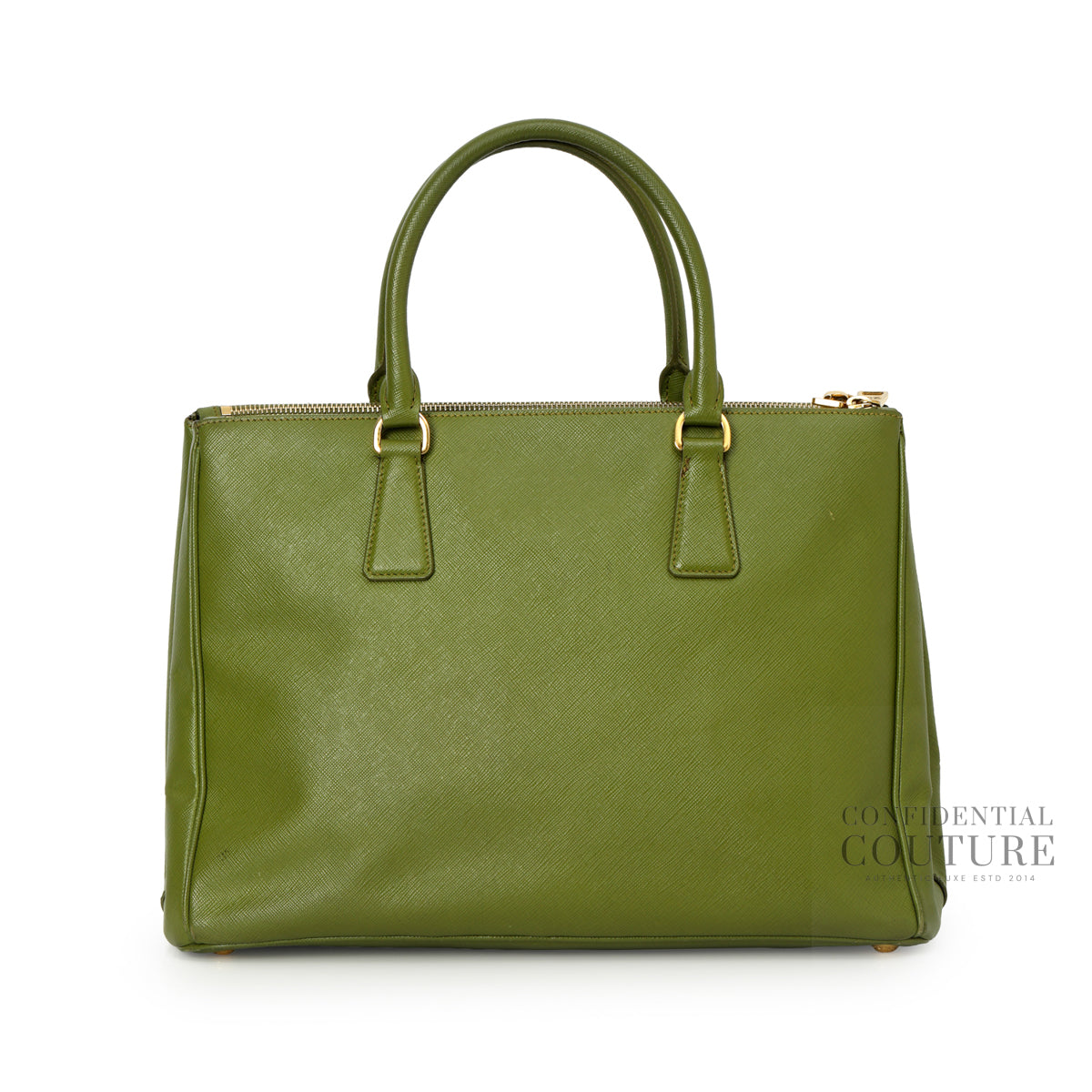 Galleria Large Green Saffiano Leather Bag