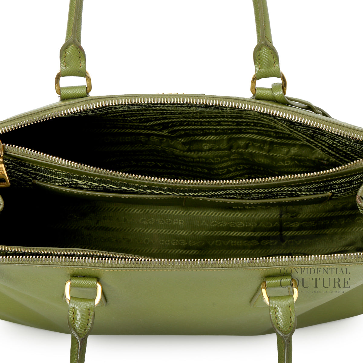 Galleria Large Green Saffiano Leather Bag