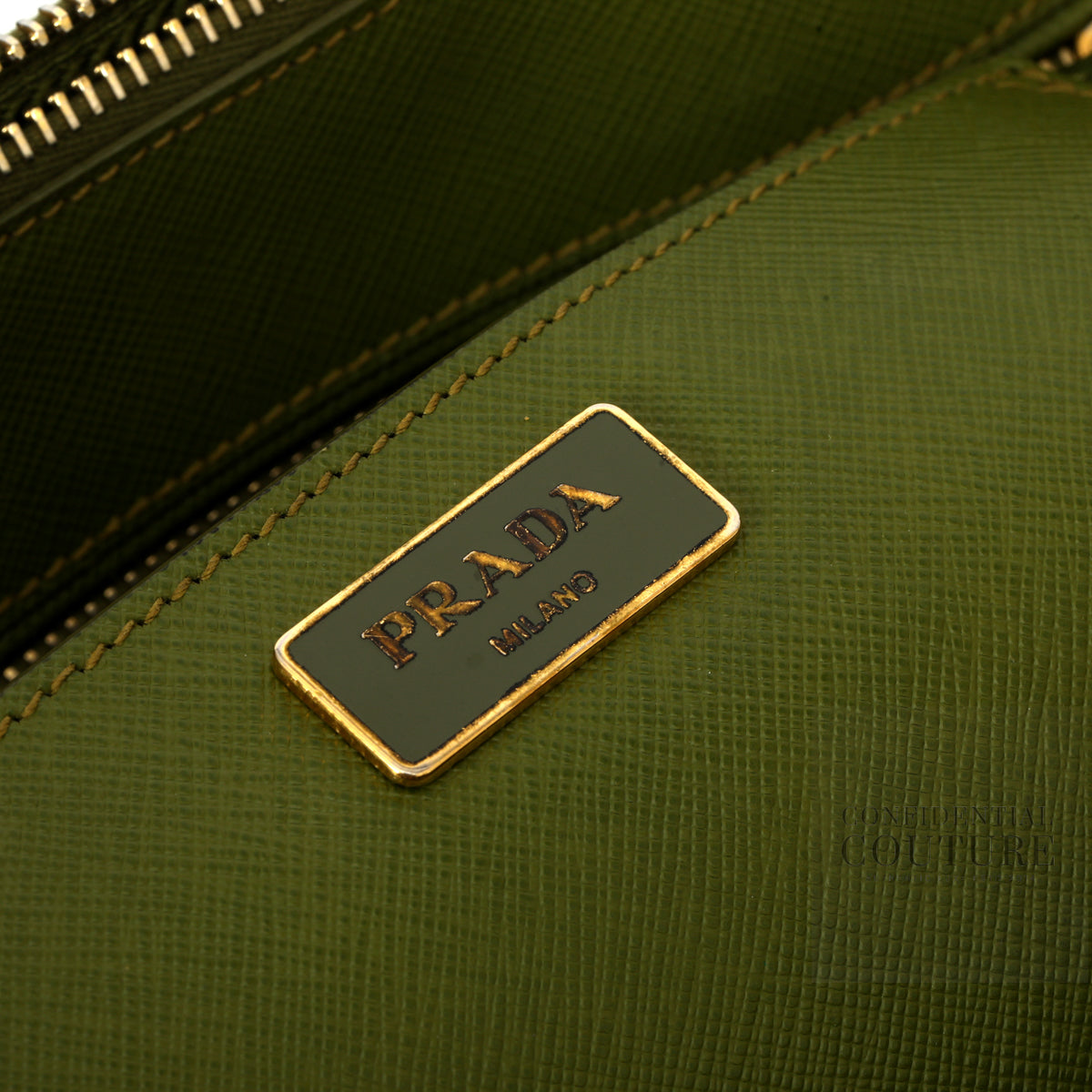 Galleria Large Green Saffiano Leather Bag