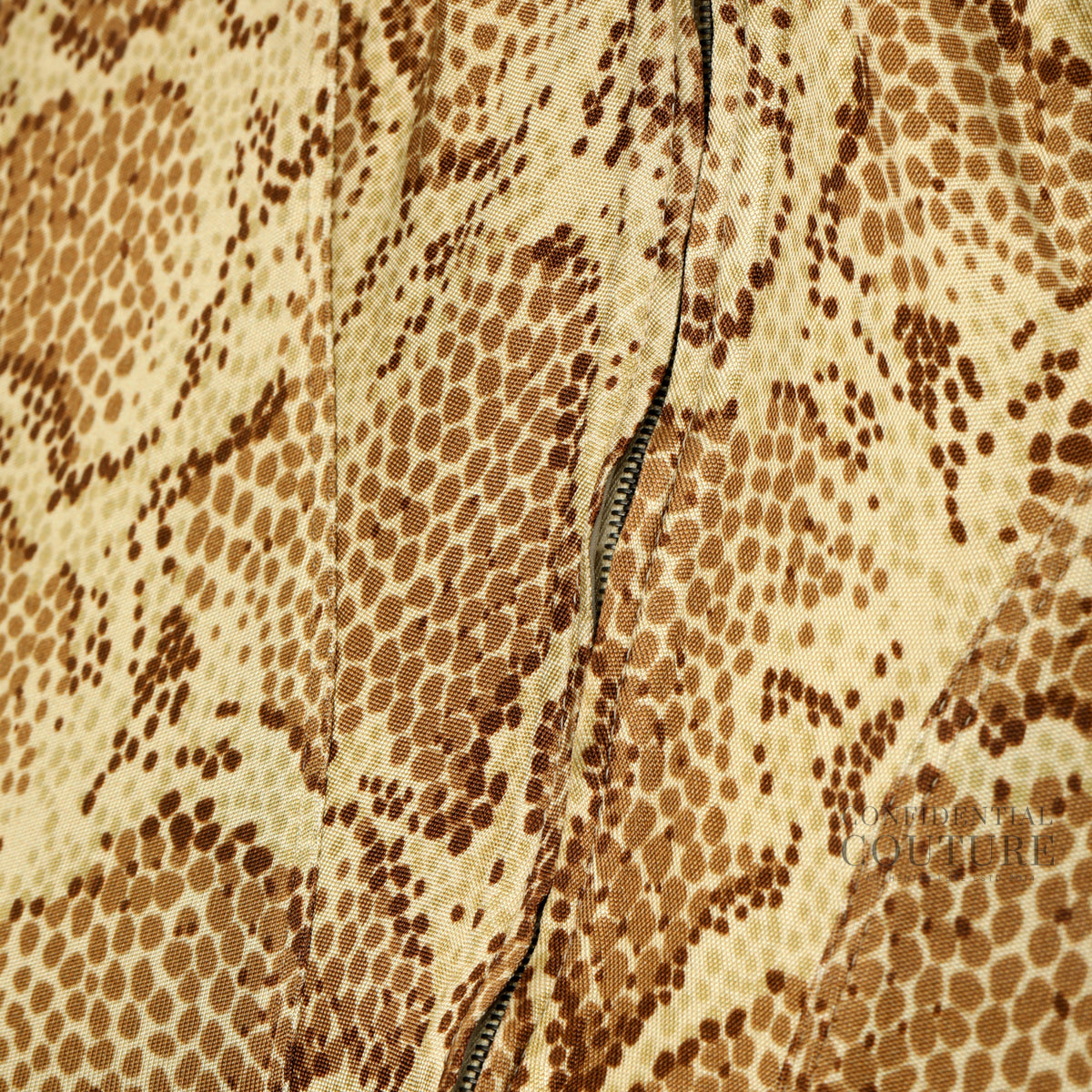 Powder Beige Python Print Viscose Top For Women | XS