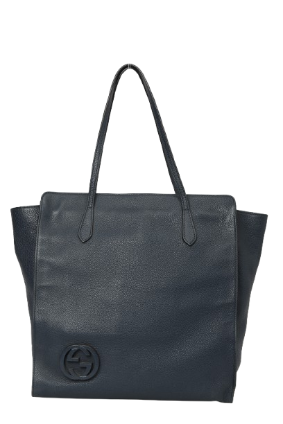 Black GG Guccissima Leather Tote One Size