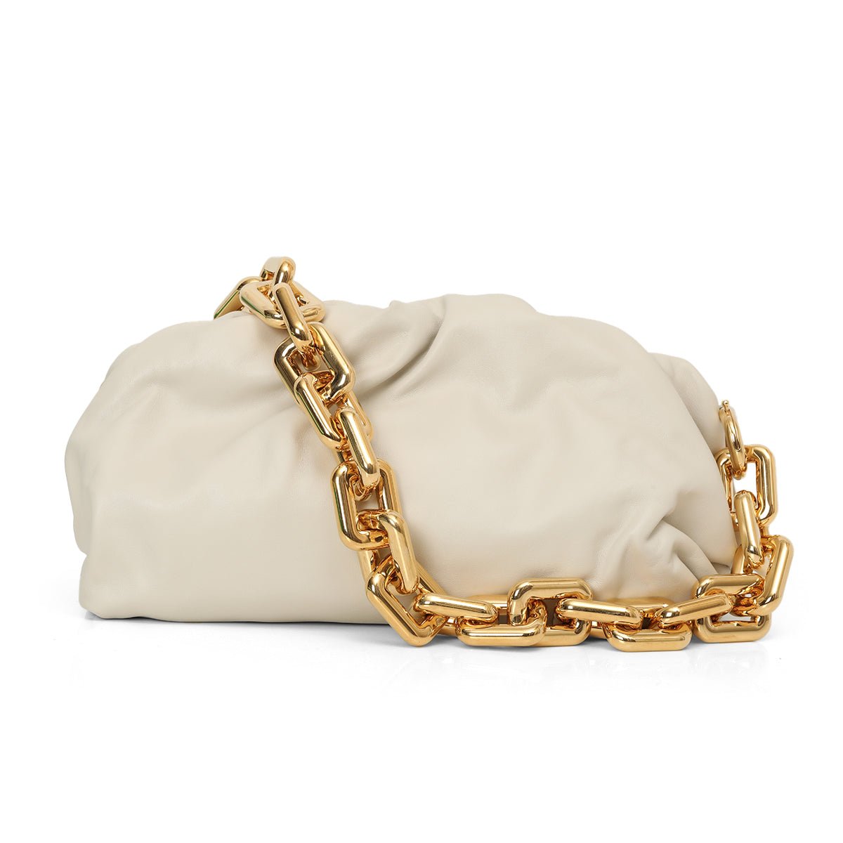 Bottega Veneta Pouch Chain Bag in Beige Medium