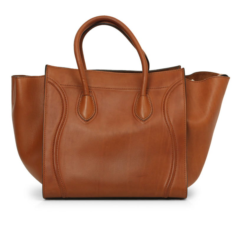 Pre loved celine leather luggage tan tote medium price