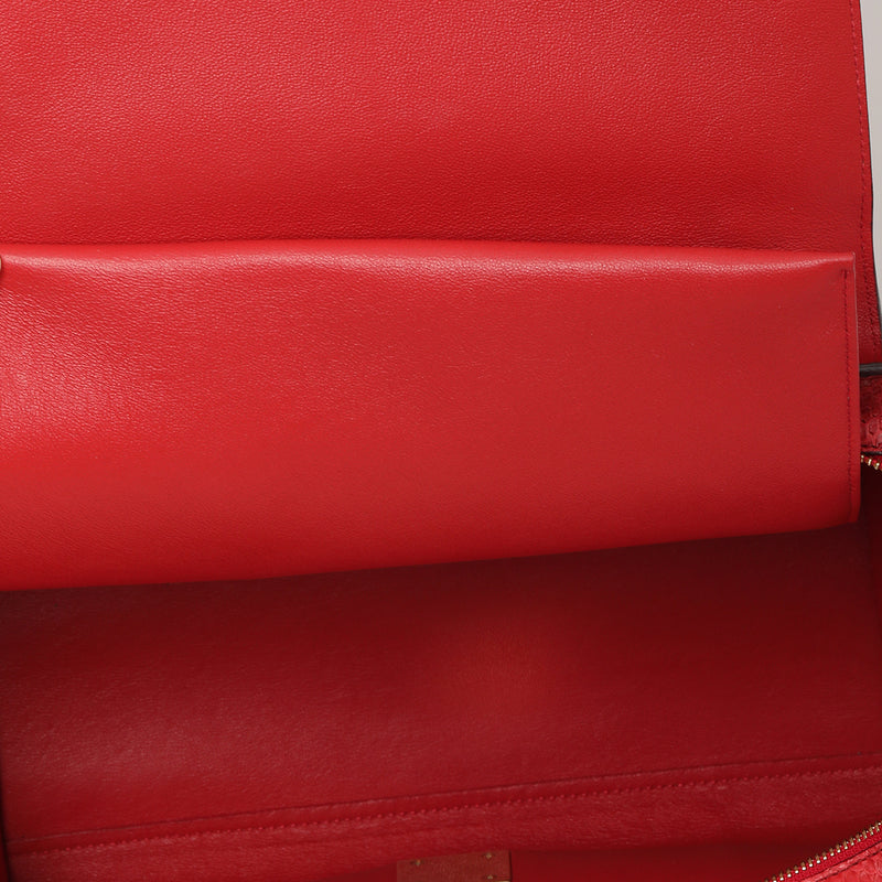 pre-loved Celine Red Python & Suede Medium Trapeze Bag