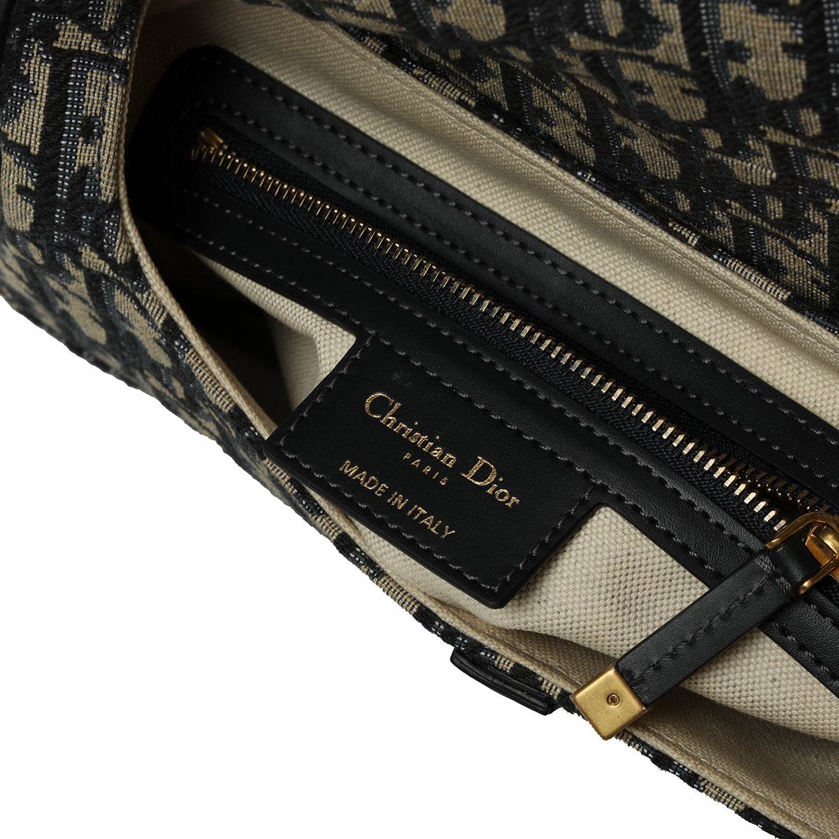 Oblique Jacquard Canvas Classic Saddle Bag