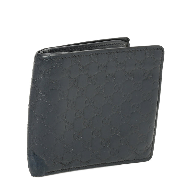 Pre loved gucci microguccissima gg black wallet small price