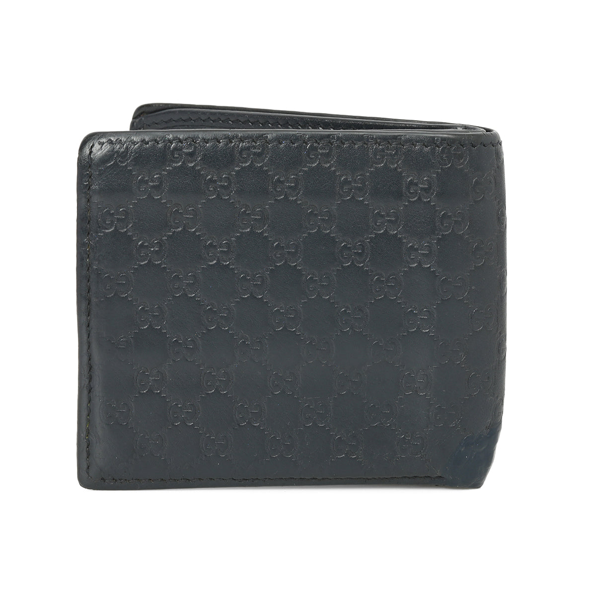 Microguccissima GG Black Leather Bifold Wallet Small