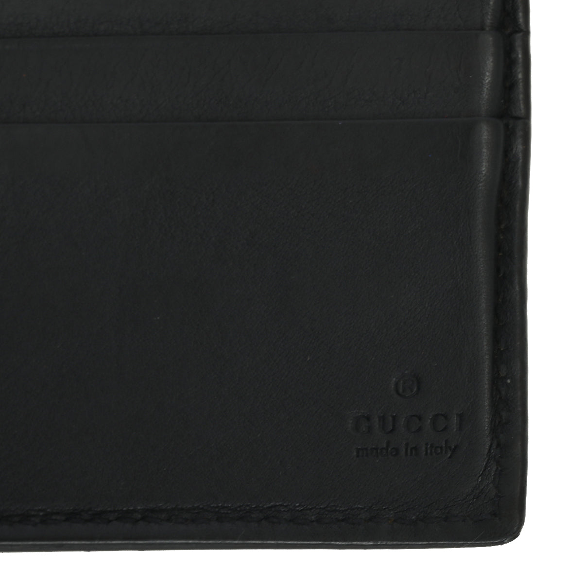 Microguccissima GG Black Leather Bifold Wallet Small