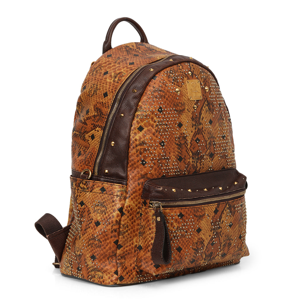 Michael Chromer Munchen Studded Visetos Medium Studded Backpack