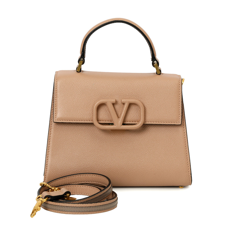 Valentino Vsling Small Grainy Calfskin Handbag
