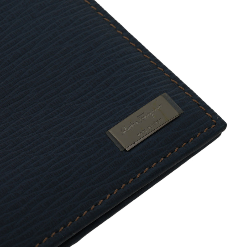 Blue Leather Bi-Fold Wallet One Size