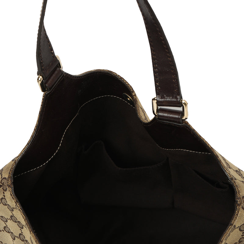 Pre loved gucci gg monogram medium brown shoulder bag price
