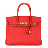 Birkin 30 Red in Epsom Leather With Gold Hardware