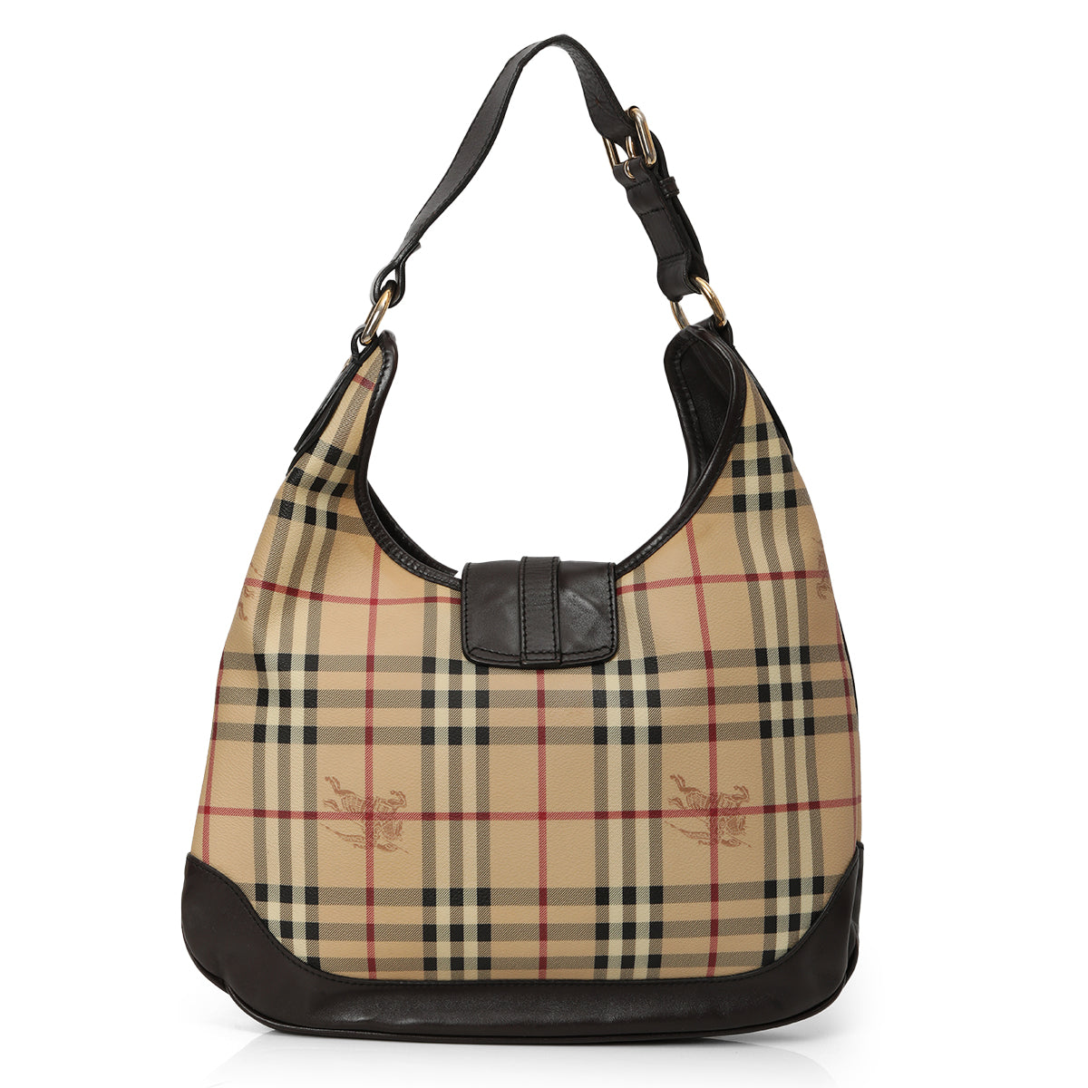 Black/Beige Haymarket Coated Canvas and Leather Brooke Hobo One Size