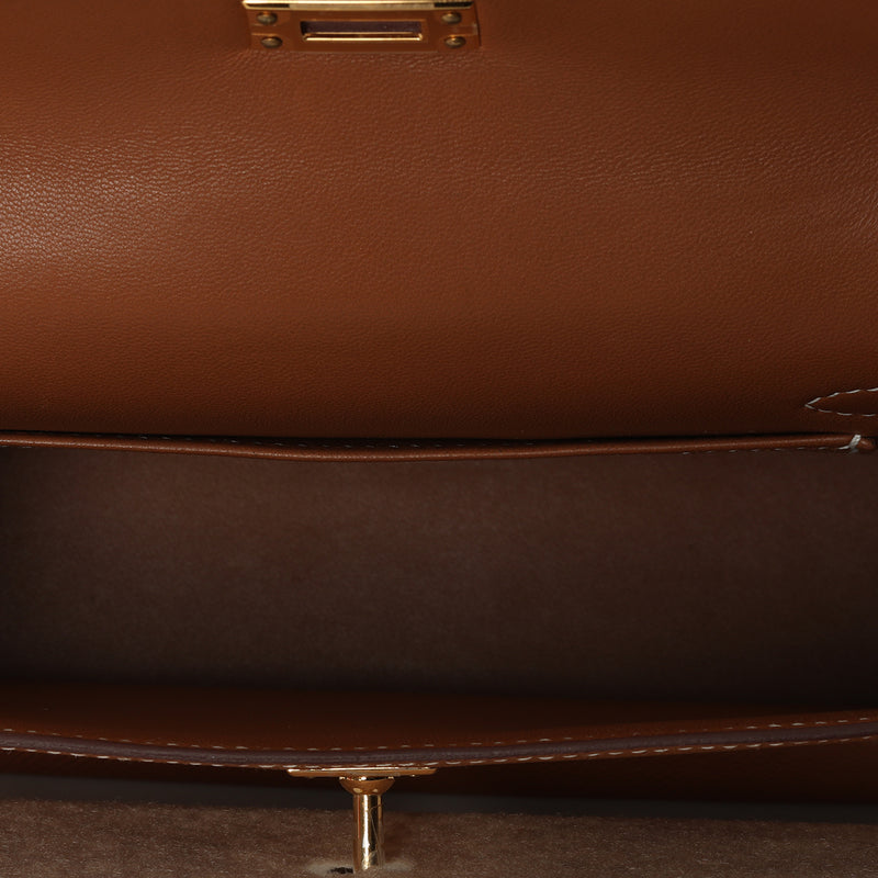 Gold On Gold Mini kelly in Epsom Leather