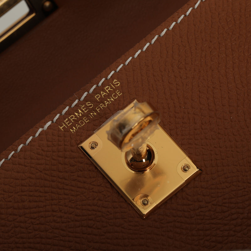 Gold On Gold Mini kelly in Epsom Leather