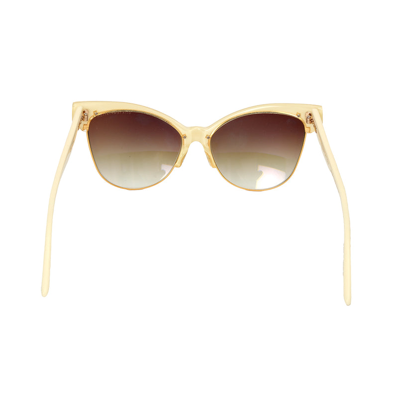 Temptation Off-White Cat Eye Sunglasses One Size
