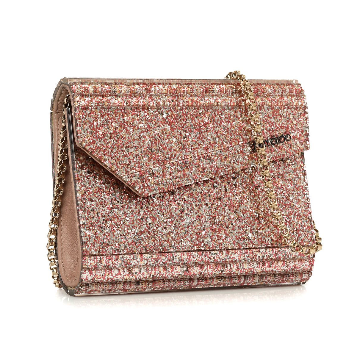 Candy Coarse Glitter Clutch With Chain Strap One Size