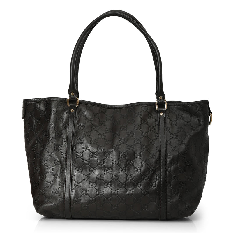Pre loved gucci black leather tote bag one size price