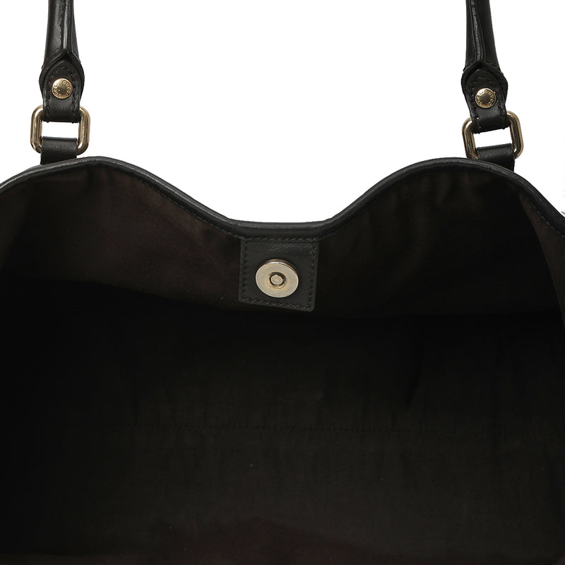 Women pre loved gucci black leather tote bag one size price