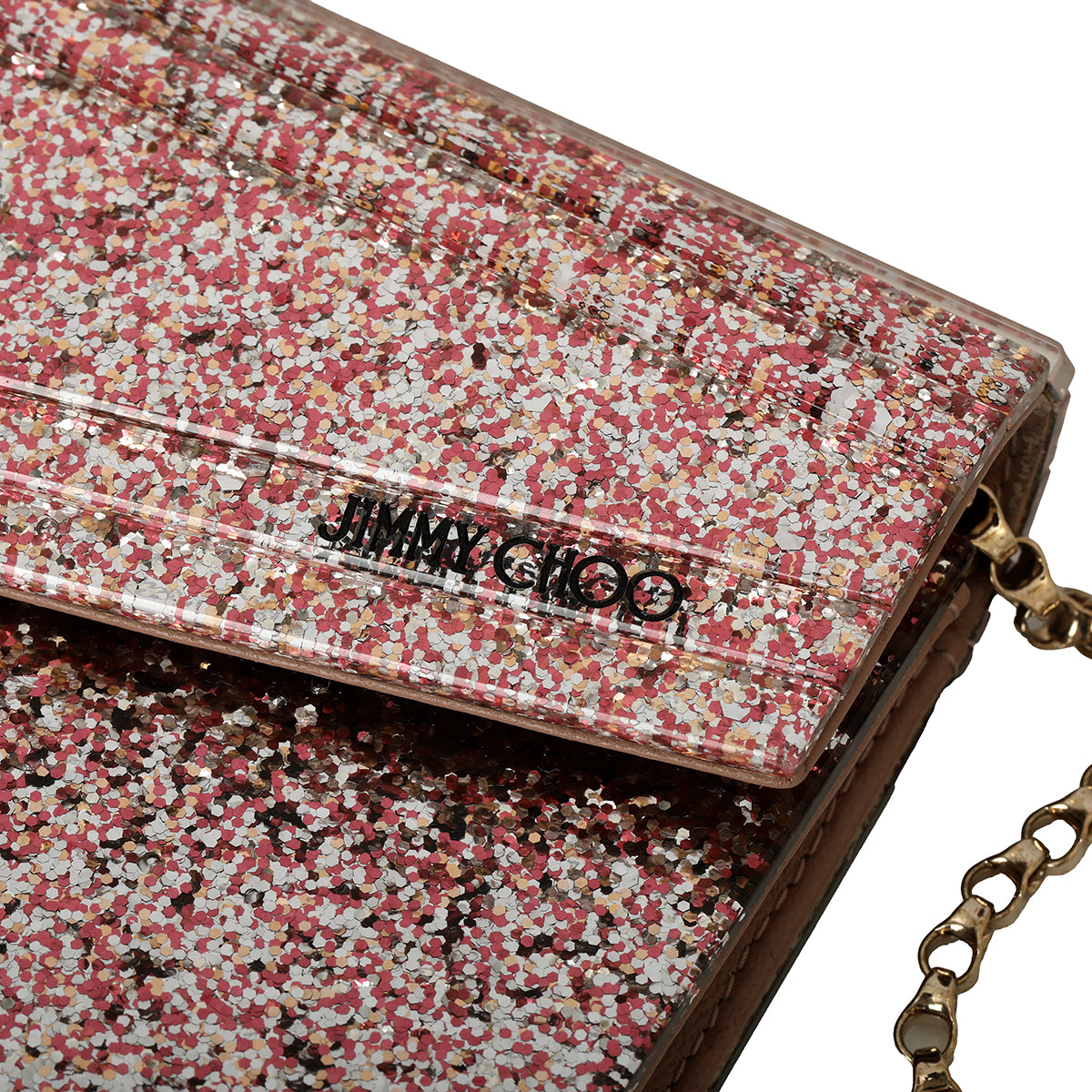 Candy Coarse Glitter Clutch With Chain Strap One Size