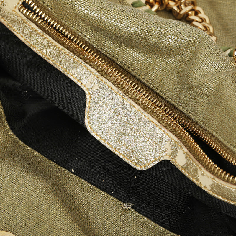 Metallic Woven Small Falabella Tote