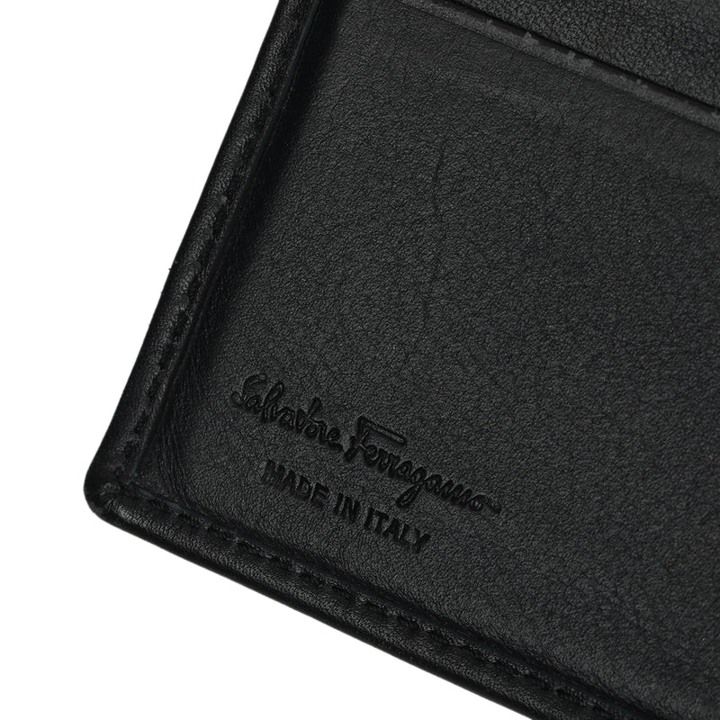 Men pre loved salvatore ferragamo solid black wallet small