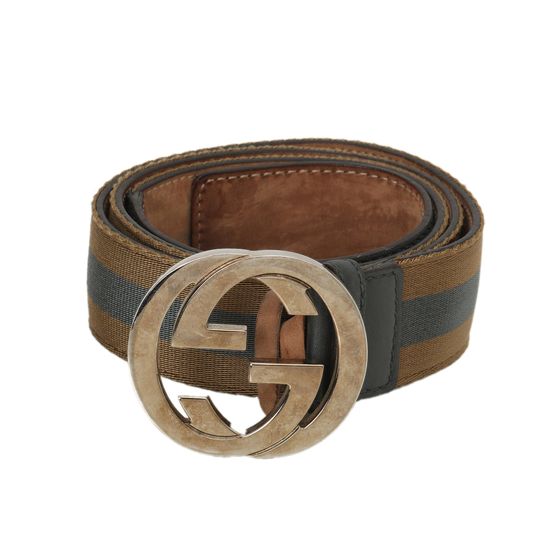 Pre-loved Gucci Dark Grey G Buckle Belt