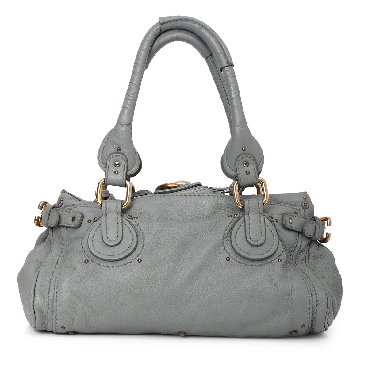 Powder Blue Leather Medium Paddington Satchel