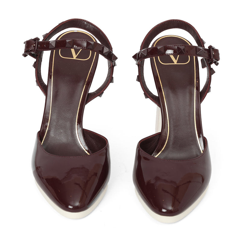 Pre-loved Valentino Garavani Rockstud Patent Leather Pumps
