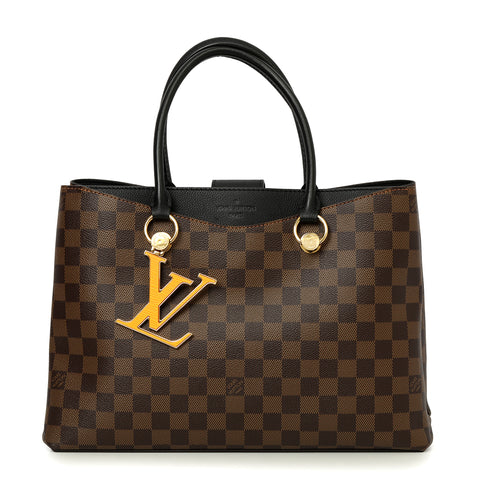 Damier Ebene Canvas And Leather Riverside Tote One Size