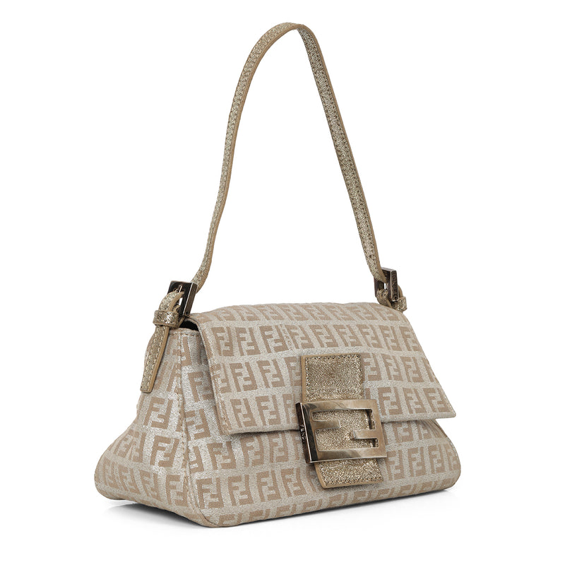 Pre-loved Authentic Fendi Zucchino Mini Mama Baguette