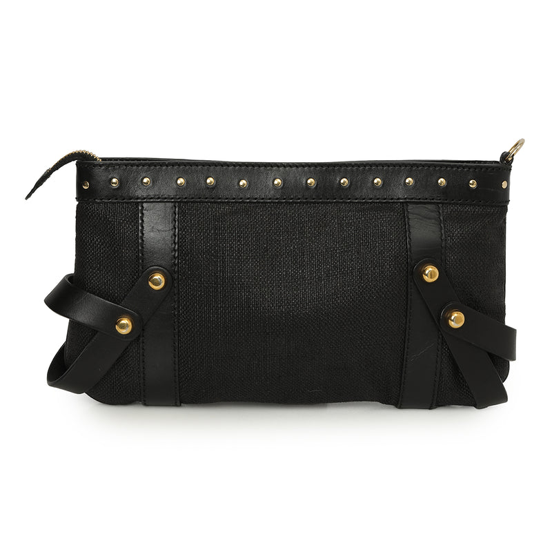 Pre-loved Roberto Cavalli Black Canvas Clutch One Size