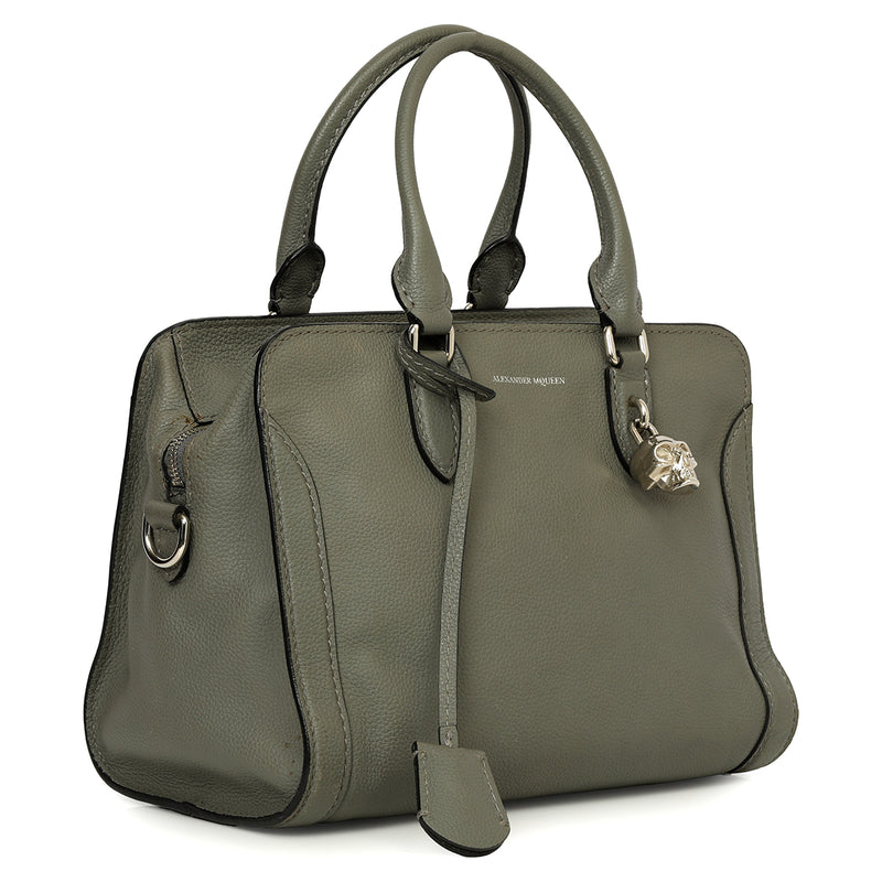 Pre-loved Alexander Mcqueen Small Skull Padlock Zip Tote Bag