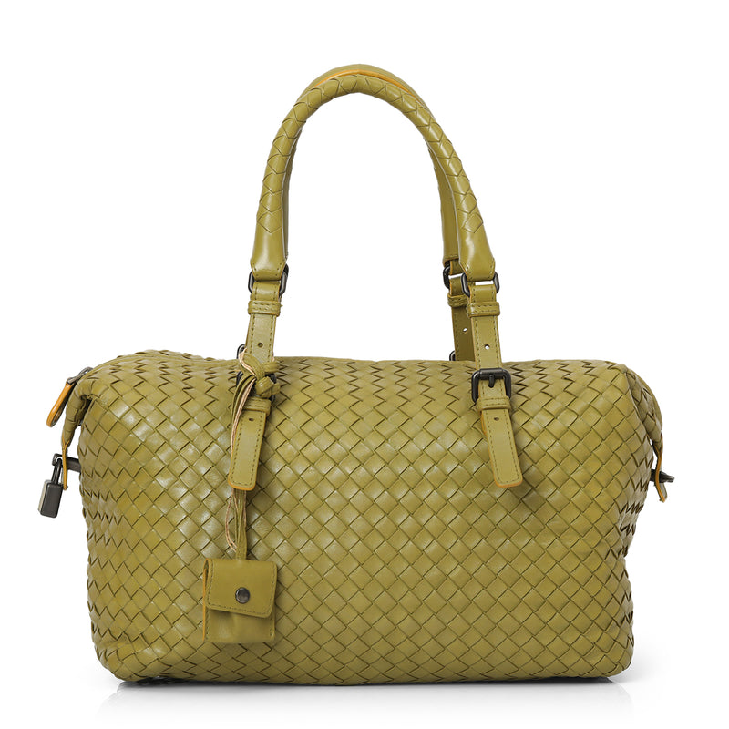 Bottega Veneta Intrecciato Woven Nappa Leather Montaigne Satchel Bag One Size
