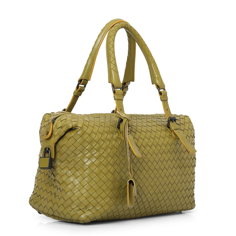 Pre-loved Bottega Veneta Woven Nappa Leather Montaigne Satchel Bag